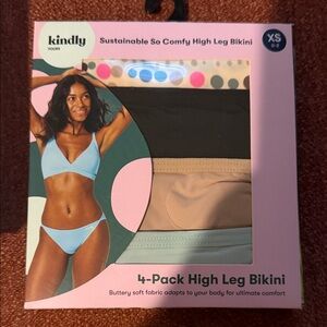 Kindly Yours 4-Pack High Leg Bikini Underwear